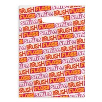 Sherman Dental BRUSH FLOSS SMILE BLOCK LETTERS SCATTER BAG 7" x 10"